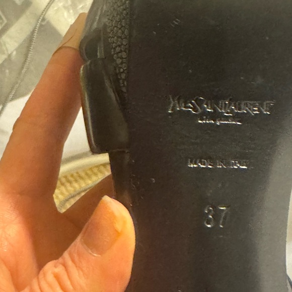 YSL Limited Edition Stingray Pebble Tribute Platform 👠 Sz 37 Excellent Condition - Picture 11 of 15